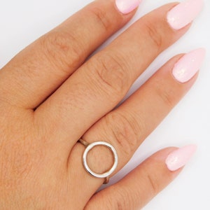 Open circle ring, 925 sterling silver ring, plain silver ring, minimalist ring