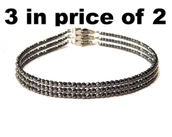 Hematiet enkelbandje, zwart enkelbandje, minimalistisch enkelbandje, hematietsteen, speciale aanbieding: 3 keer betalen.