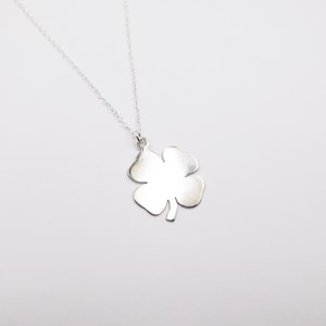 Clover necklace, good luck necklace, four leaf necklace, silver necklace
