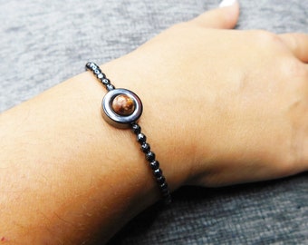 Hämatit Armband, Edelstein Armband, Armband personalisiert, Heilstein Armband.