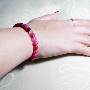 Red Agate bracelet, 6mm bead bracelet, Positive Energy Bracelet.