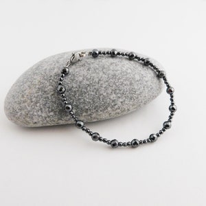 Black hematite bracelet, positive energy bracelet, Minimal bracelet.
