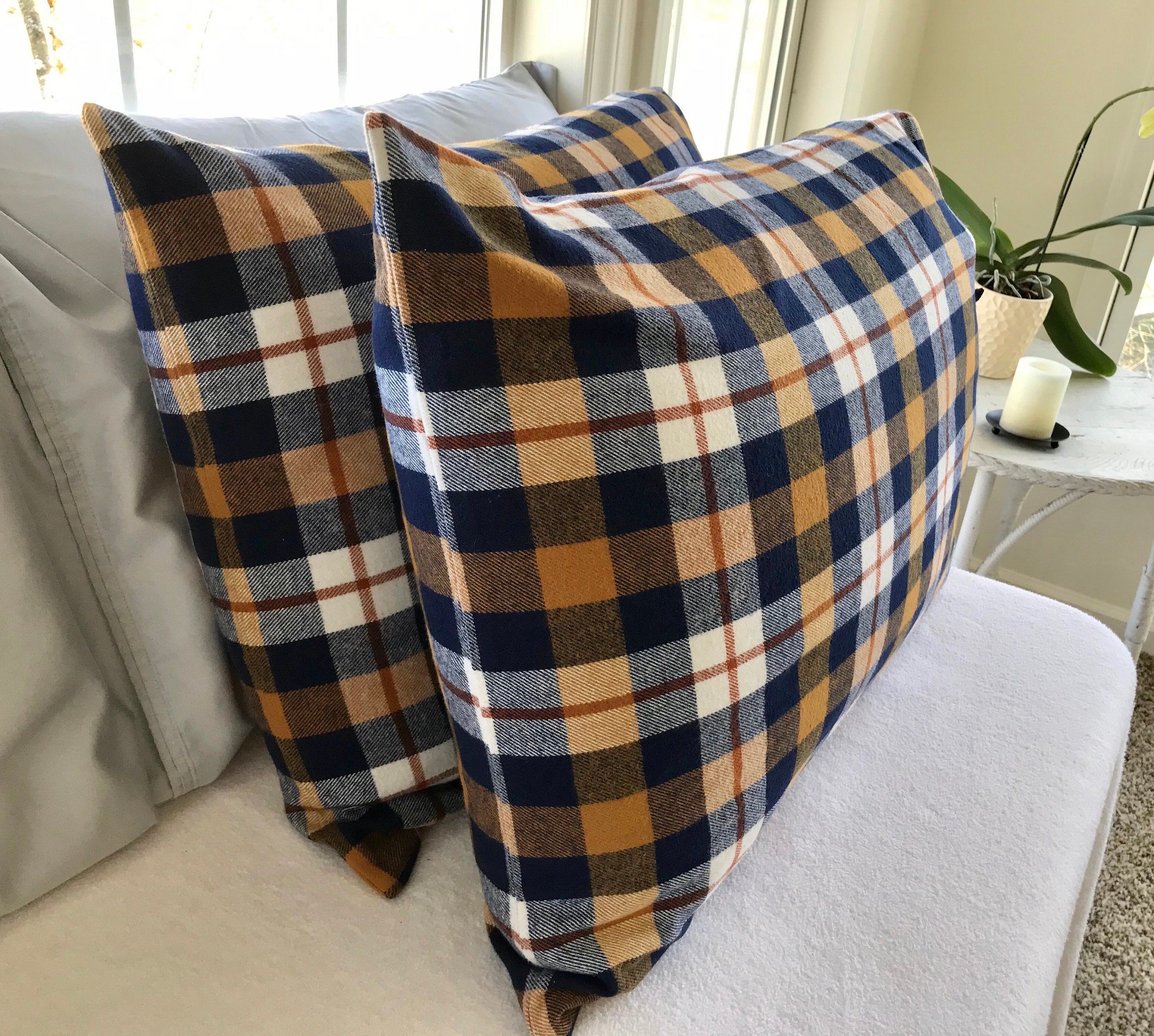 Flannel Pillowcases / Flannel Pillow Shams Cute Tie Closure Fall
