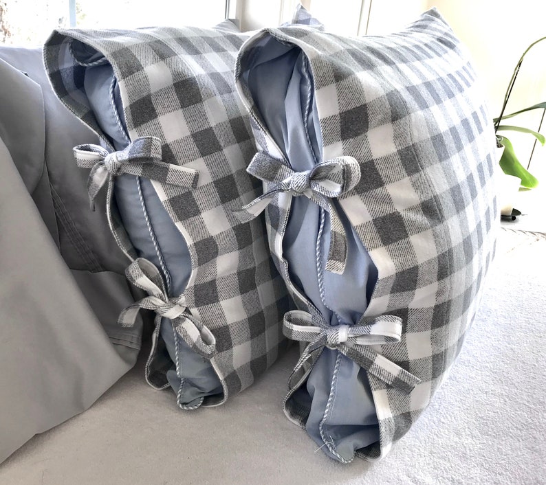 Flannel Pillowcases / Flannel Pillow Shams Cute Tie Closure Fall