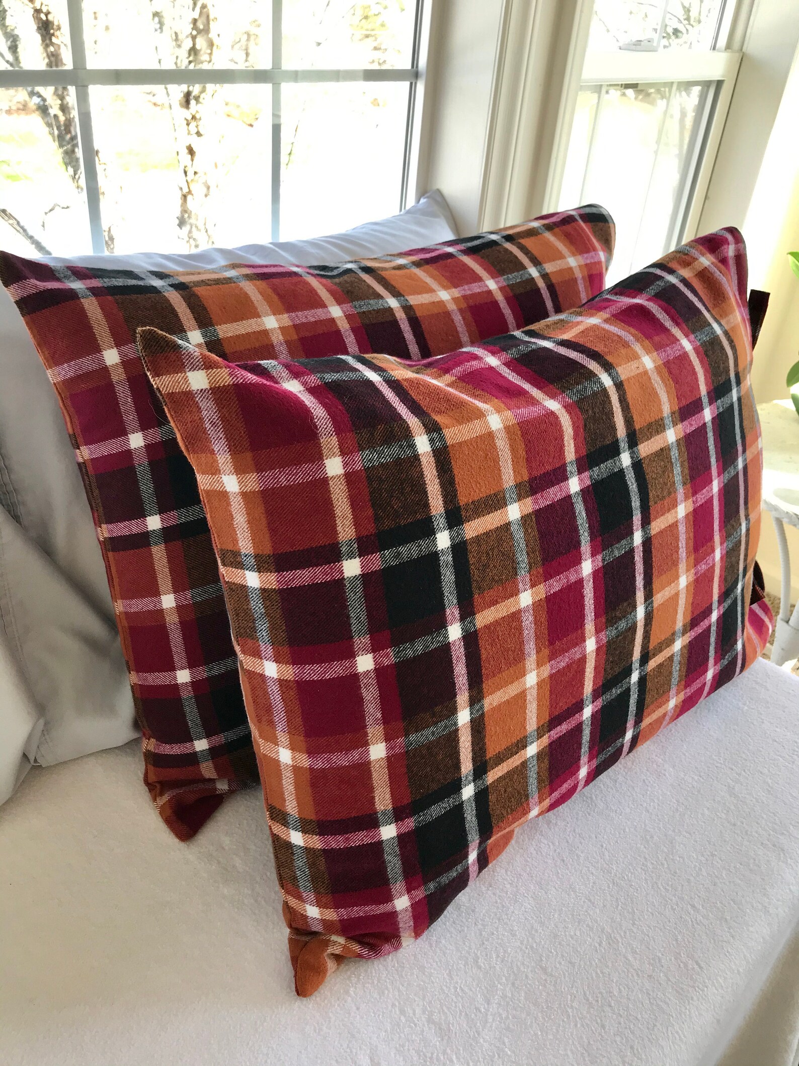 Flannel Pillowcases / Flannel Pillow Shams Cute Tie Closure Fall