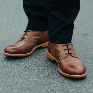 Men’s Leather Boots - Handcrafted  100% Leather, Casual or Formal Wear, Durable & Vintage-Inspired Lace-Up Boots