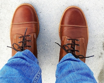 Botas de hombre 100% de cuero hechas a mano Botas y zapatos casuales elegantes hombres Marrón Vintage alta calidad Motocicleta