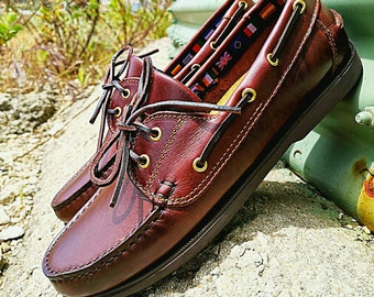 Mens Summer Classic Boat, Leather Moccasin, Men's Classic Boat Shoe, Handsewn Boat Shoe, Handsewn Leather Moccasins, Slip Ons Leather