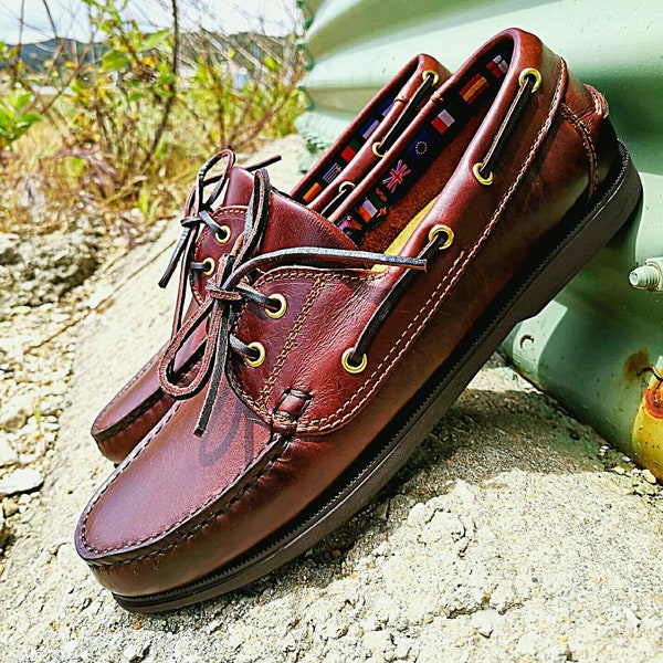 Mens Summer Classic Boat, Leather Moccasin, Men's Classic Boat Shoe, Handsewn Boat Shoe, Handsewn Leather Moccasins, Slip Ons Leather