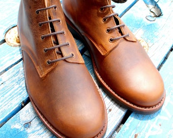 100% Leather Handmade Casual Elegant Boots & Shoes for Men Brown Vintage High Quality Motorcycle Cafe Racer OldMulla