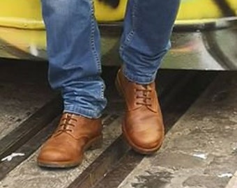 Handmade Men’s Leather Vintage Boots - Retro-Inspired, Premium Craftsmanship by George Family, Comfortable, Durable & Stylish for Any Look