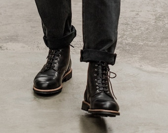 Man Boots 100% Leather Handmade Casual Elegant Boots & Shoes for Men Brown Vintage High Quality Motorcycle Cafe Racer