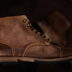 Homme Bottes 100% Cuir À La Main Casual Élégant Bottes & Chaussures pour Hommes Marron Vintage Haute Qualité Moto Café Racer image 5