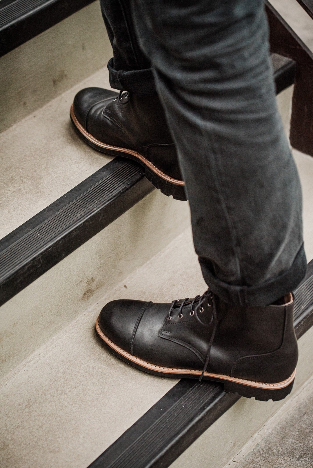 Herren Stiefel 100% Leder Handmade Casual Elegante Stiefel