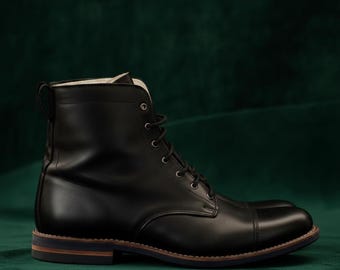 Handmade Leather Ankle Boots, Vintage Style, Portugal