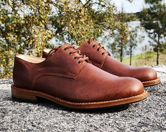 Man Shoes 100% Leather Handmade Casual Elegant Shoes for Men Brown Vintage High Quality