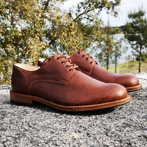 Herrenschuhe 100% Leder Handmade Casual Elegante Schuhe für Herren Brown Vintage High Quality
