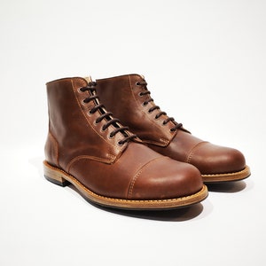 Man Boots 100% Leather Handmade Casual Elegant Boots for Men Brown Vintage High Quality Fall Boots, Lace-up Boots, Ankle Boots
