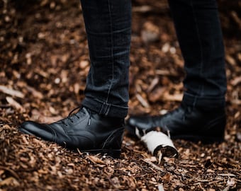 Handcrafted Men’s Leather Boots - 100% Leather, Classic Brown, Comfortable & Durable for Any Look