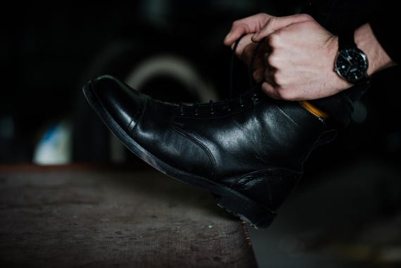Handmade Mens Leather Ankle Boots, Vintage Lace-up - Etsy