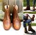 100% Leather Handmade Casual Elegant Boots & Shoes for Women Oxford Style Brown Vintage High Quality Fall Boots, Lace-up Boots, Ankle Boots 