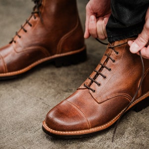 Handmade Boots Men Herren Lederstiefel Herrenstiefel Man Schnürstiefeletten Lederstiefel Herren Herren Vintage Boots Boots Herren