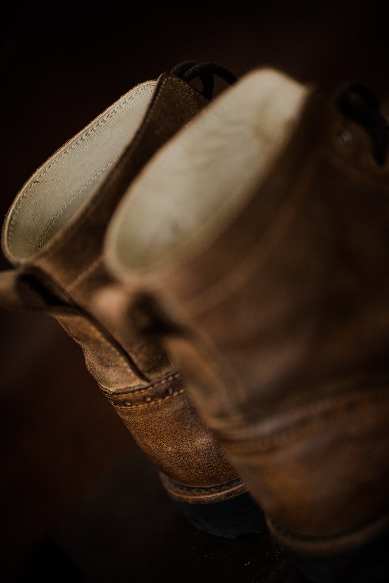 Mann Stiefel Leder handgefertigt lässig Stiefel & Schuhe für Männer braun Vintage hochwertige Herbststiefel, Schnürstiefel, Stiefeletten Bild 5