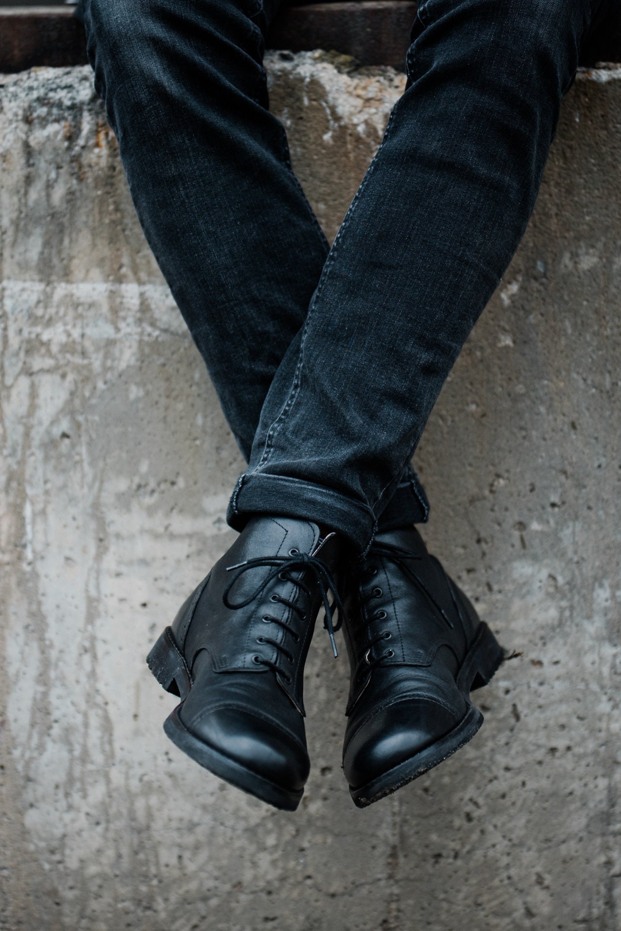 Botas de hombre 100% de cuero hechas a mano Botas y zapatos casuales  elegantes hombres Marrón Vintage alta calidad Motocicleta -  México