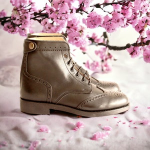 Lederen handgemaakte laarzen en schoenen voor dames Oxford stijl bruin Vintage hoge kwaliteit Herfstlaarzen, veterlaarzen, enkellaarzen