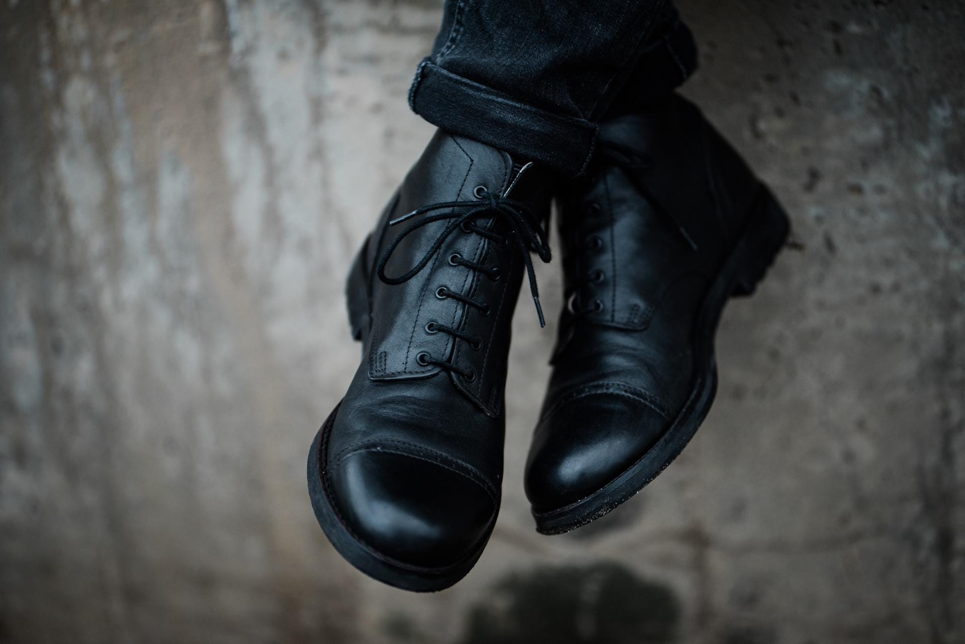 Vintage BOYDS Thrreadneedle Shoes Mens Size 10.5 Black Leather Lace Up 4046 1915s-1920s Mens Antique Mens Wool Felt Lace up Boots  main image 3