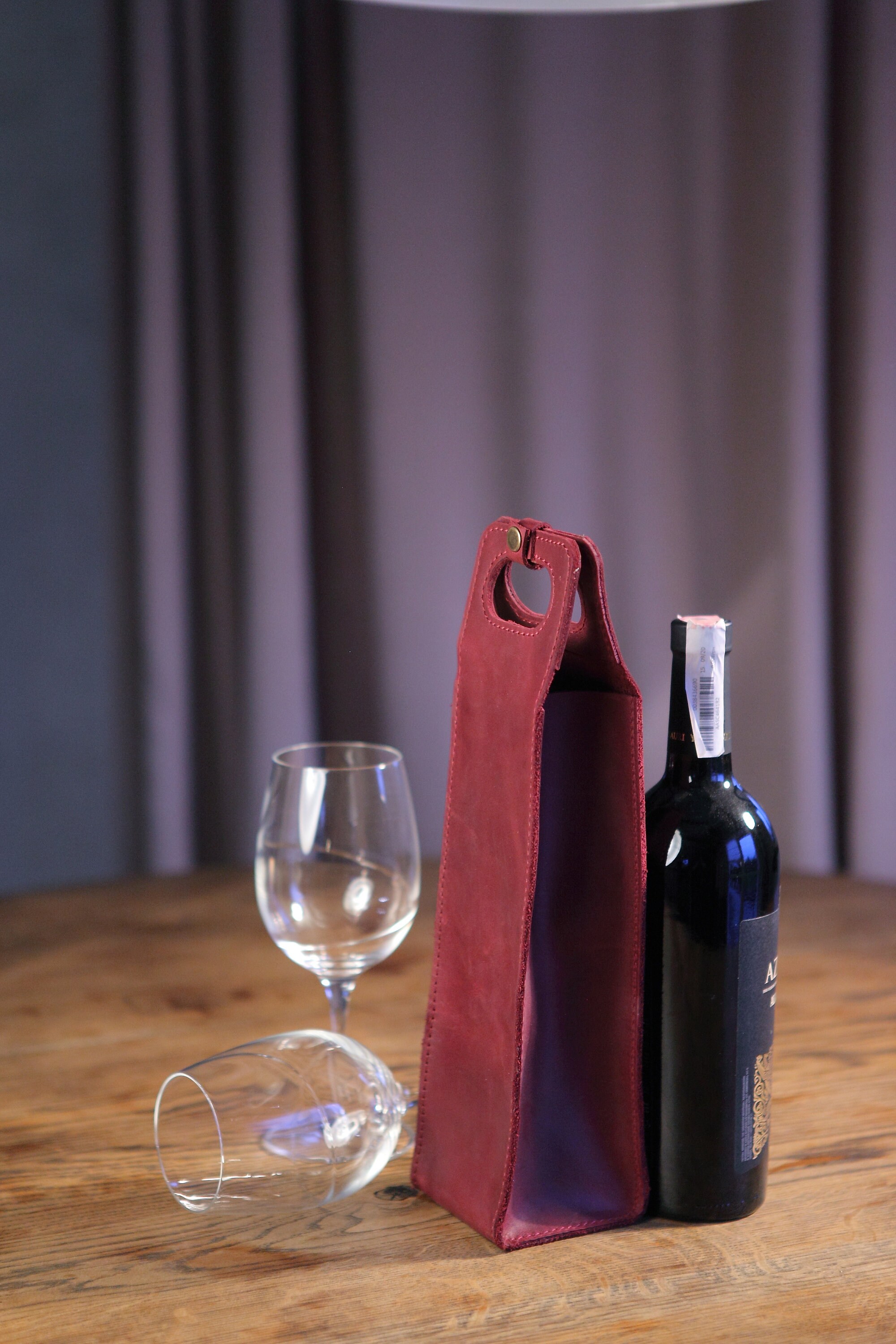 Wine Bag Leather Wine Gift Personalized Wine Toto Bag Etsy