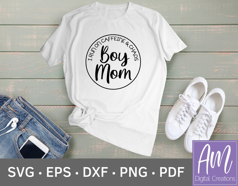 Download Boy Mom SVG Caffeine and Chaos Cut File Mamas Boy SVG | Etsy