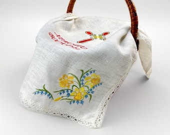 Cross Easter basket cover embroidery, Linen napkin for Easter basket blessing, Pascha basket cover, Embroidered cover, Ukrainian Easter gift