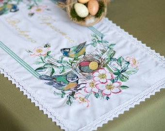 Ukrainian Easter towel, Ukrainian Easter ryshnyk, Ukrainian embroidered Easter basket cover, Ukrainian gift, Rushnyk for home decor