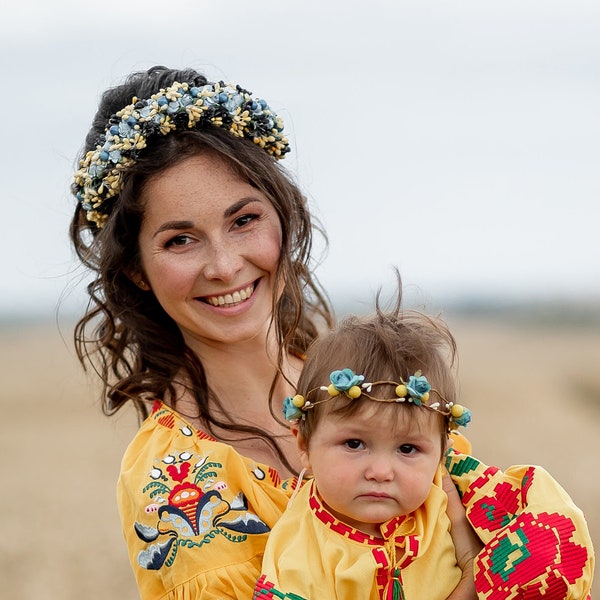 Flower crown baby's wreath, Bridal headpiece, Hair wreath, Fairy crown, Wedding hair accessories, Floral headband, Ukrainian wreath