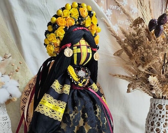 Motanka doll amulet, Gothic doll, Ukrainian doll for home decor, Pagan doll, Art doll, Handmade doll, Gift for sister, Gift for mother