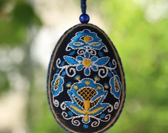 Traditional romanian Easter egg, Embroidered egg for Easter, Ukrainian pysanka egg, Embroidered Easter egg ornaments, Easter gift for kids