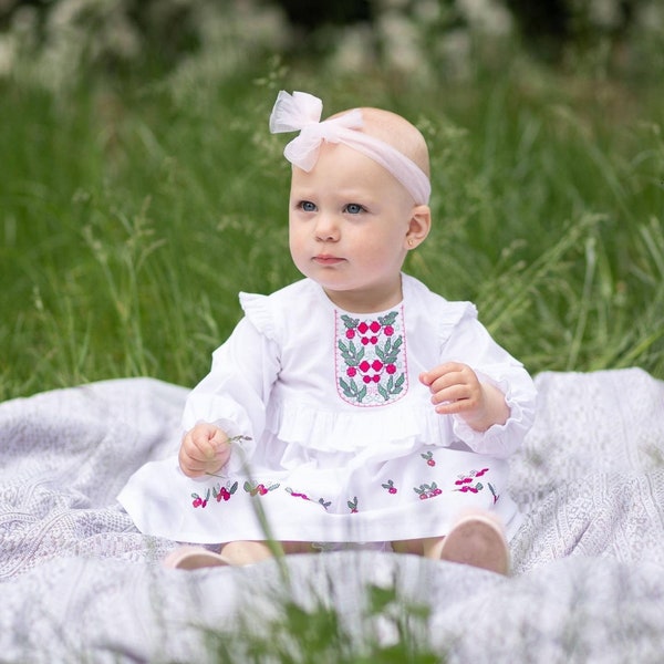 Embroidered toddler dress, Ukrainian baby girl dress, Cotton baby toddler dress, Ukrainian dress for baby, Vyshyvanka dress for girl