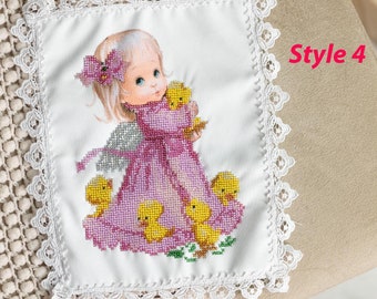 Ukrainian Easter duck napkin, Handmade beaded Easter Children basket cover, Ukrainian Easter embroidered cloth, Ukrainian easter souvenir