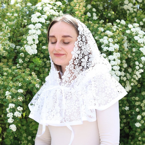 Chapel mantilla, Catholic veil for mass, Mantilla veil for mass, Chapel veil catholic, Mother of the bride veil for church, Gift for her