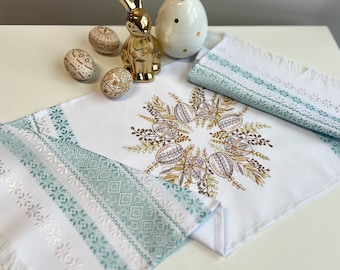Orthodox easter basket cover, Embroidered Easter towel, Easter napkin for basket with eggs embroidery, Easter gifts for friends