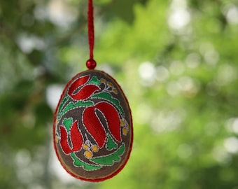 Floral Easter egg pysanky, Floral embroidered ukrainian Easter eggs, Set of embroidered eggs for Easter, Easter decoration, Easter gift