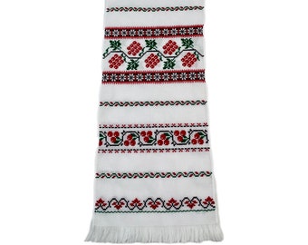 Ukrainian wedding rushnyk, Ukrainian ceremonial rushnyk, Folk table runner with floral embroidery, Embroidered icon towel, Slavic towel