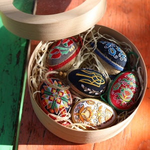 Ukrainian easter eggs SET 6 , Embroidered pysanky eggs, Easter decor, Hanging Easter eggs, Handmade Easter eggs, Easter gifts for friends