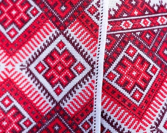 Wedding rushnyk embroidery, Decorative and ritual cloth, Ukrainian rushnyk for wedding ceremony, Wedding gift, Handmade slavic towels