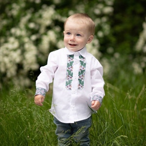 Ukrainian baby boy vyshyvanka Embroidered Vyshyvanka shirt image 1