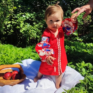 Toddler ukrainian dress vyshyvanka, Ukrainian baby clothes, Linen embroidered dress for baby girl, Slavic dress for children, Dress for baby