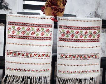 Floral wedding handmade rushnyk, Embroidered wedding towel, Ukrainian wedding traditions, Slavic wedding towel with geometric ornaments