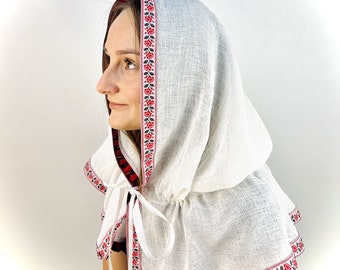 Off white Church hoodie mantilla, Head covering shawl, Catholic veil, Church or Chapel veil mantilla for women