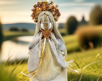 Motanka traditional slavic doll Bereginya, Slavic witch, National amulet toy, Protective talisman, Unique handmade doll, Made in Ukraine